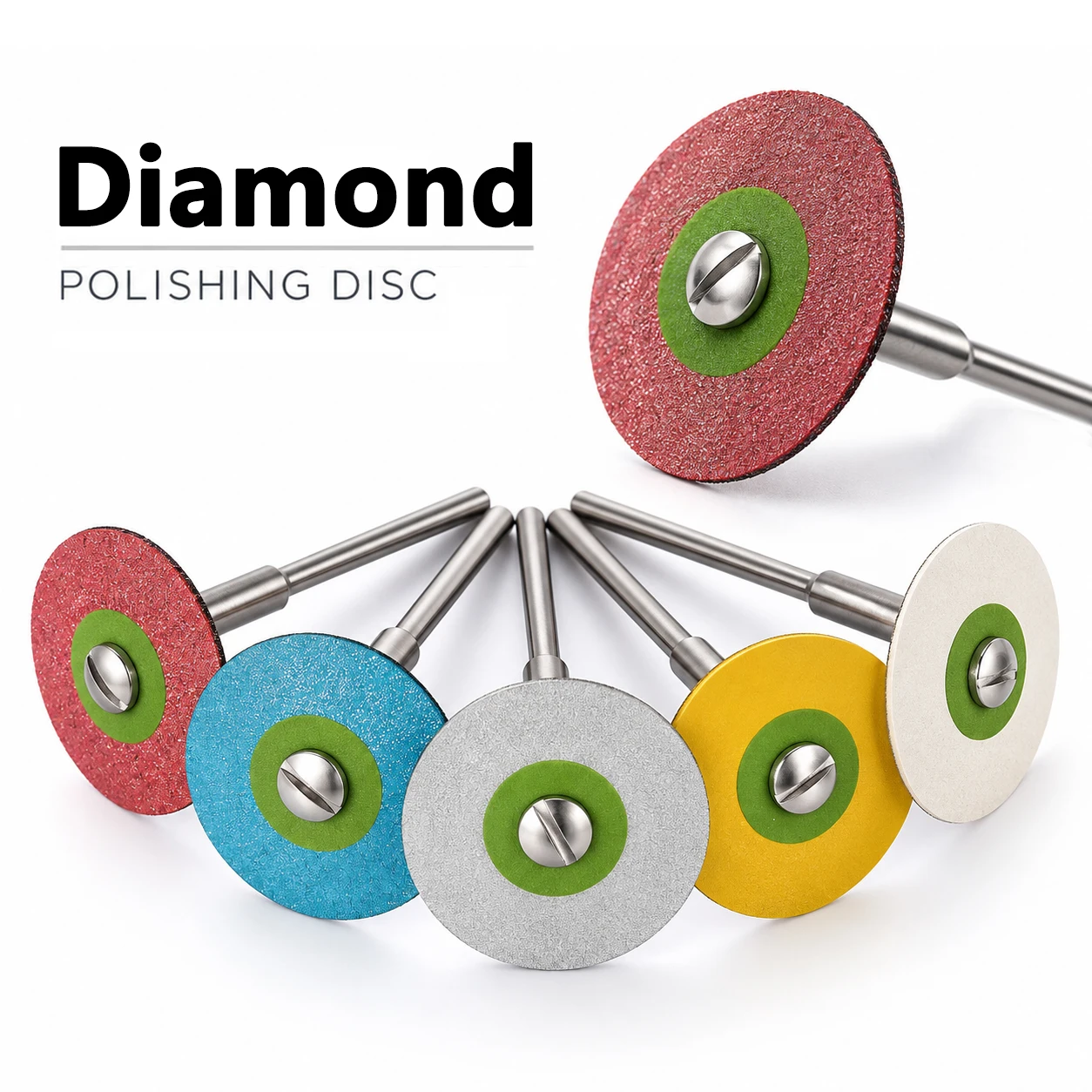 1Pc Laboratory Precision Diamond Polishing Disc 2.35mm HP Shank Rotary Grinding Wheel for Zirconia Ceramic Lab Refinement