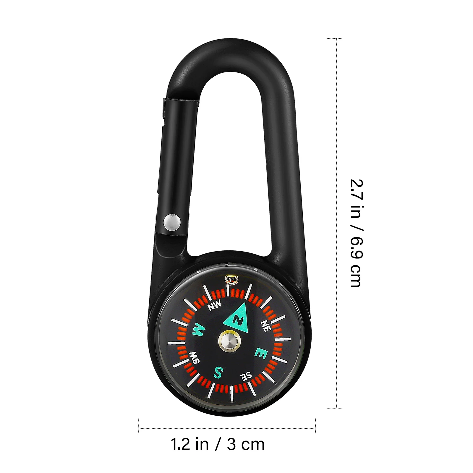 24 Pcs Plastic Compass Guide Carabiner Thermometer Mini Camping Tourism Tourist Goods Keychain Lanyard Child Climbing Bousole