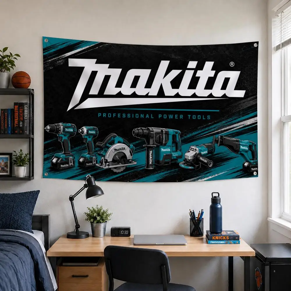 Tool Brand Makita Flags Home Yard & Garden Decor Banner - Indoor Outdoor Wall Hanging Flag