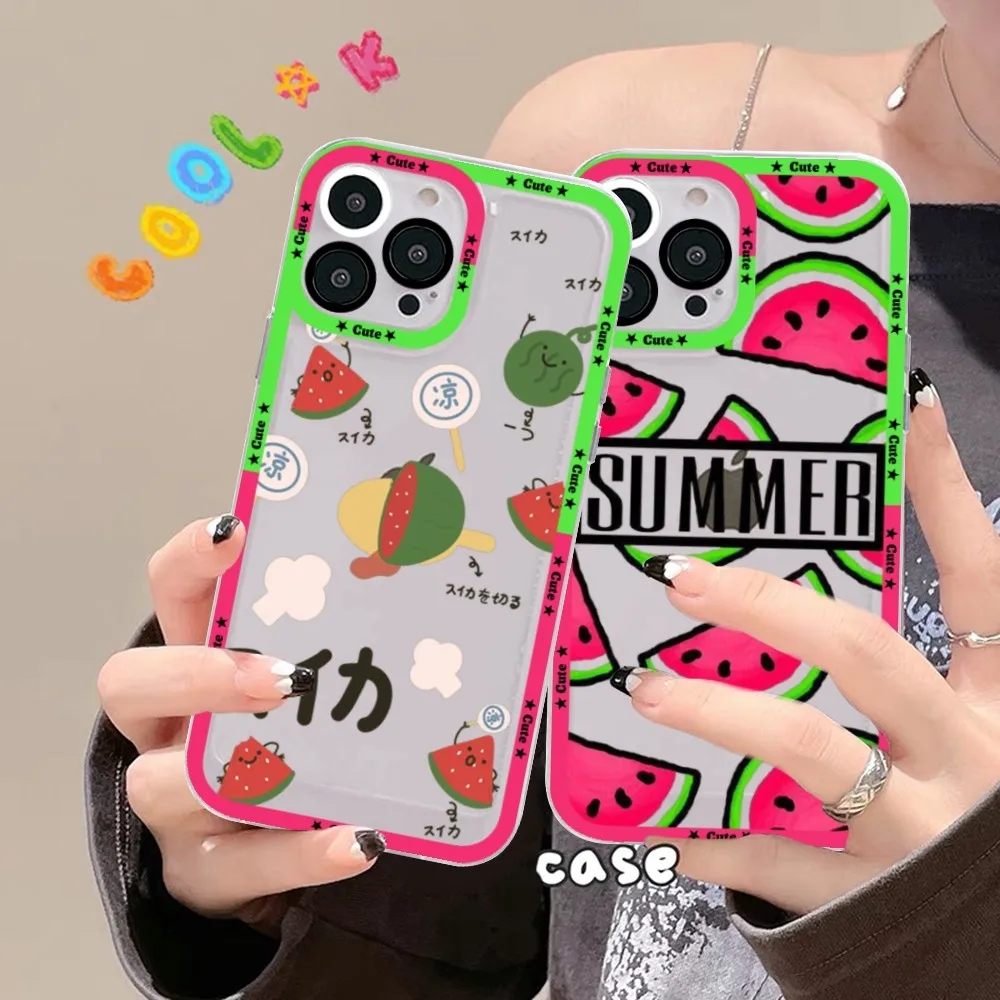 Watermelon Phone Case For iPhone 15 14 13 12 11 Pro Max XS X XR Mini Protective Cover