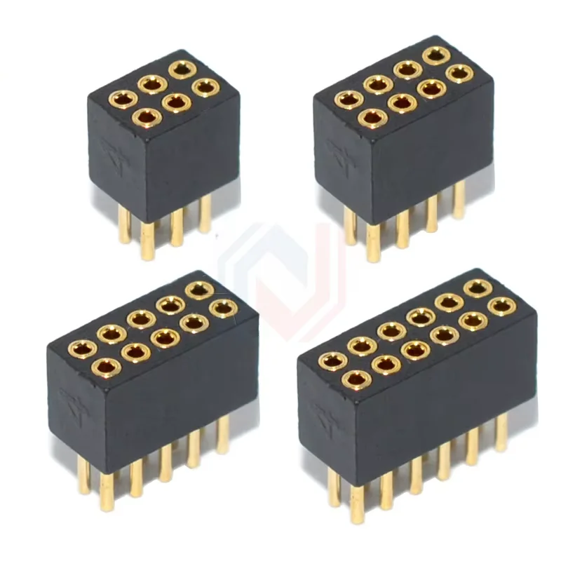 5Pcs 1.27mm Pitch Round Hole Pin Header Male Female Single Double Row Pin Gold Plated 2P 3P 4P-6Pin PCB Board Connector
