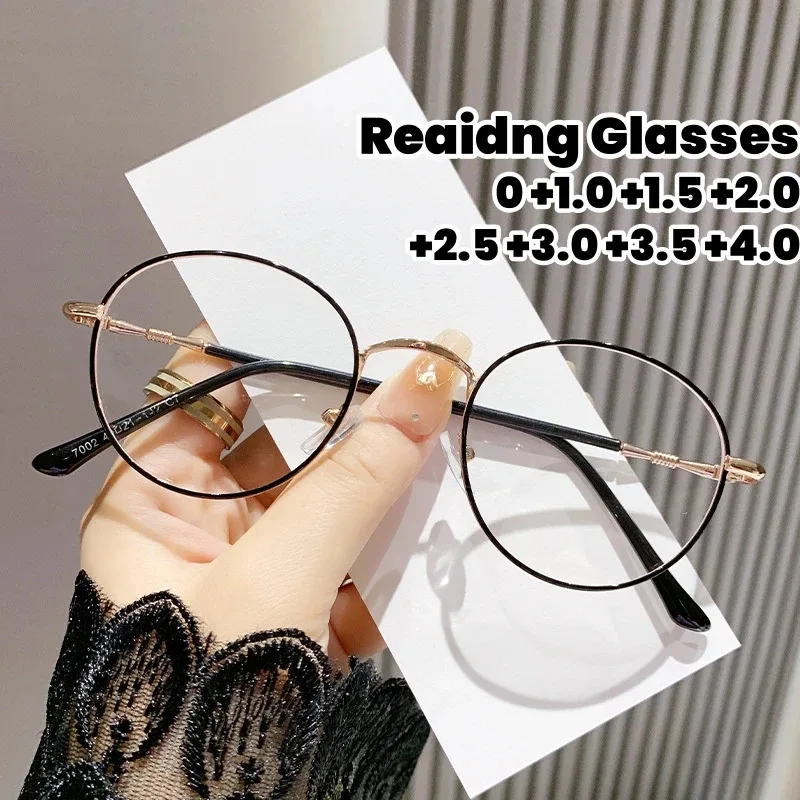 Anti-Blaulicht-Lesebrille aus Golddraht, Retro-Silber-High-End-Lesebrille, personalisierte Lesebrille mit Metallrahmen