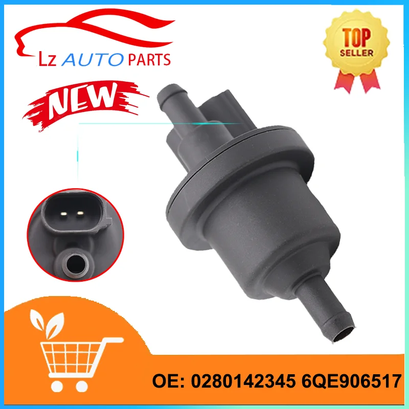 Elektromagnetyczny zawór odpowietrzający odpowietrznika zbiornika paliwa 0280142345   6QE 906517   dla Bosch Volkswagen VW AUDI SEAT SKODA