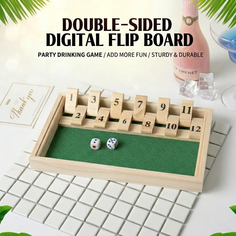 

Wooden Closed Dice Game (Includes 2 Dice) — Classic Craps Board Game, Perfect for Family Gatherings and Bar Entertainment
