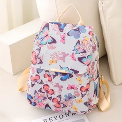 Sac à dos à motif papillon pour femme, nylon imperméable coréen, petit sac d'école décontracté pour étudiant, sac à dos de voyage pour adolescent, mode