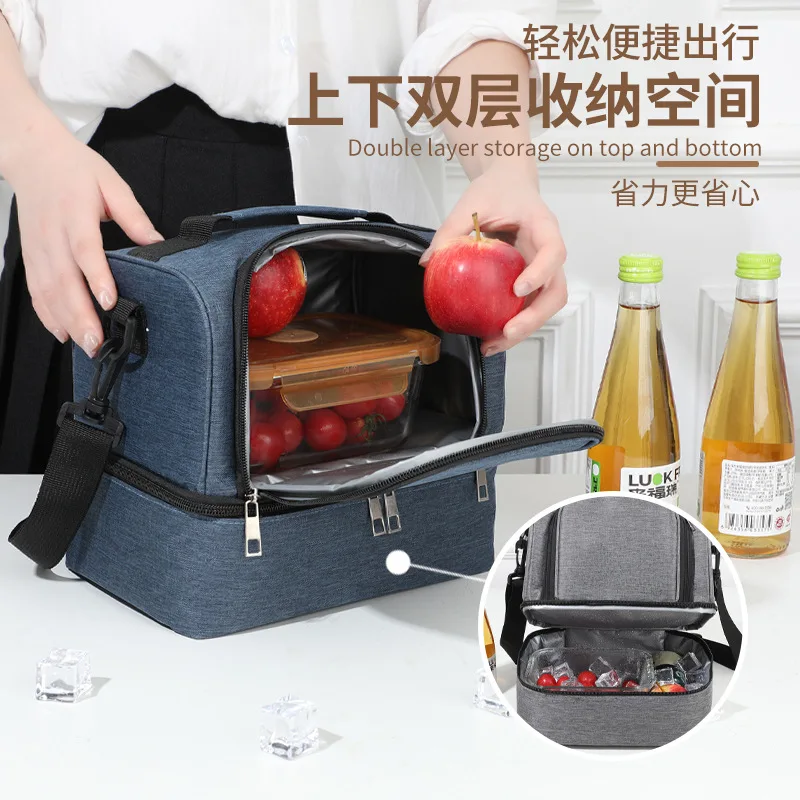 Cross-border Hot-selling Outdoor Fresh-keeping Ice Bag Korean Style Simple Mommy Baby Bottle Portable Lunch Box Insulated Bag