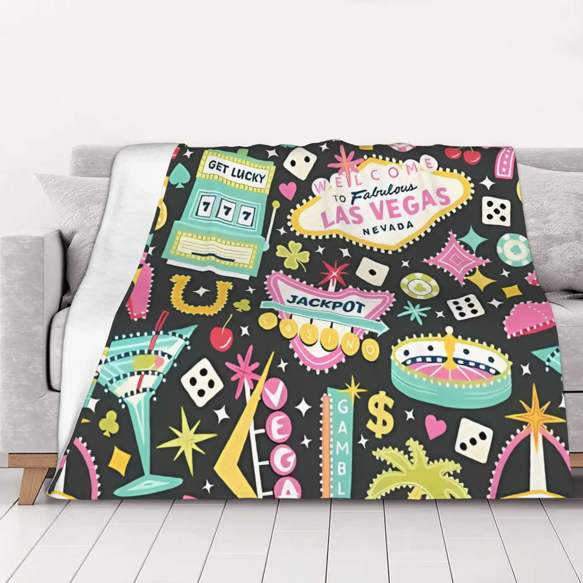 1PC home Cute Room Decor Classic Blanket Throw Blanket Fabulous Las Vegas Novelty Warm Blanket All Season