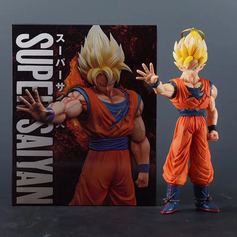 24.5cm Dragon Ball Goku Super Saiyan 2 Standing Position Anime Figure Model Gk Statue Anime Peripheral Decor Figurine