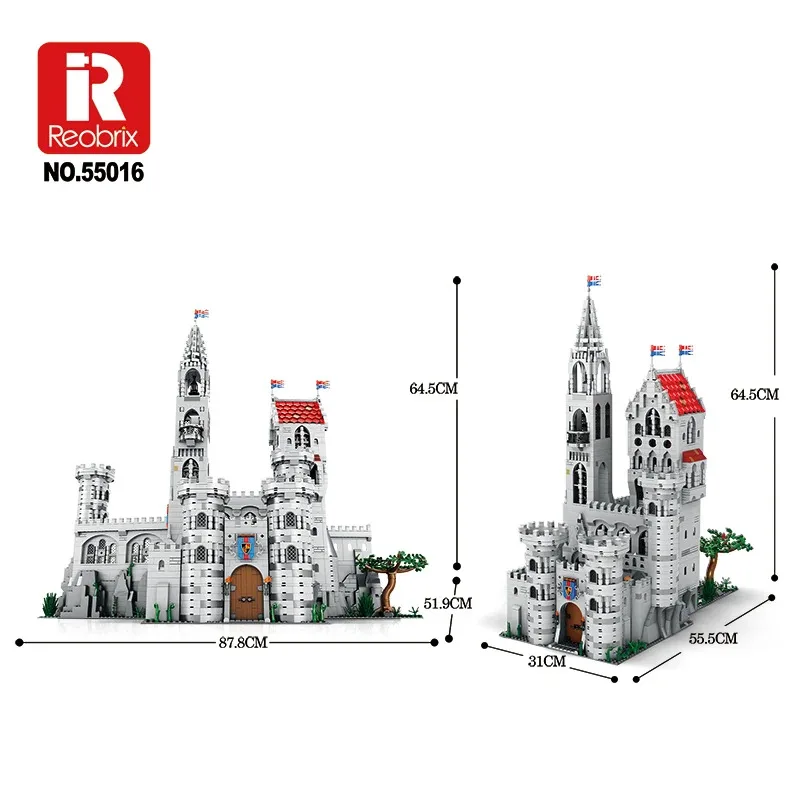 New 55016 3999pcs MOC Medieval king's Castle Building Blocks Bricks Assembling Model Construction Toys for Children Gift Set