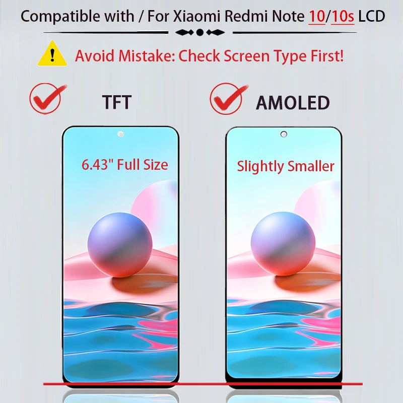 Wyświetlacz LCD z ekranem dotykowym i digitizerem do Xiaomi Redmi Note 10S, zamiennik części naprawczych do Redmi Note 10 AMOLED / TFT — zdjęcie produktu 3