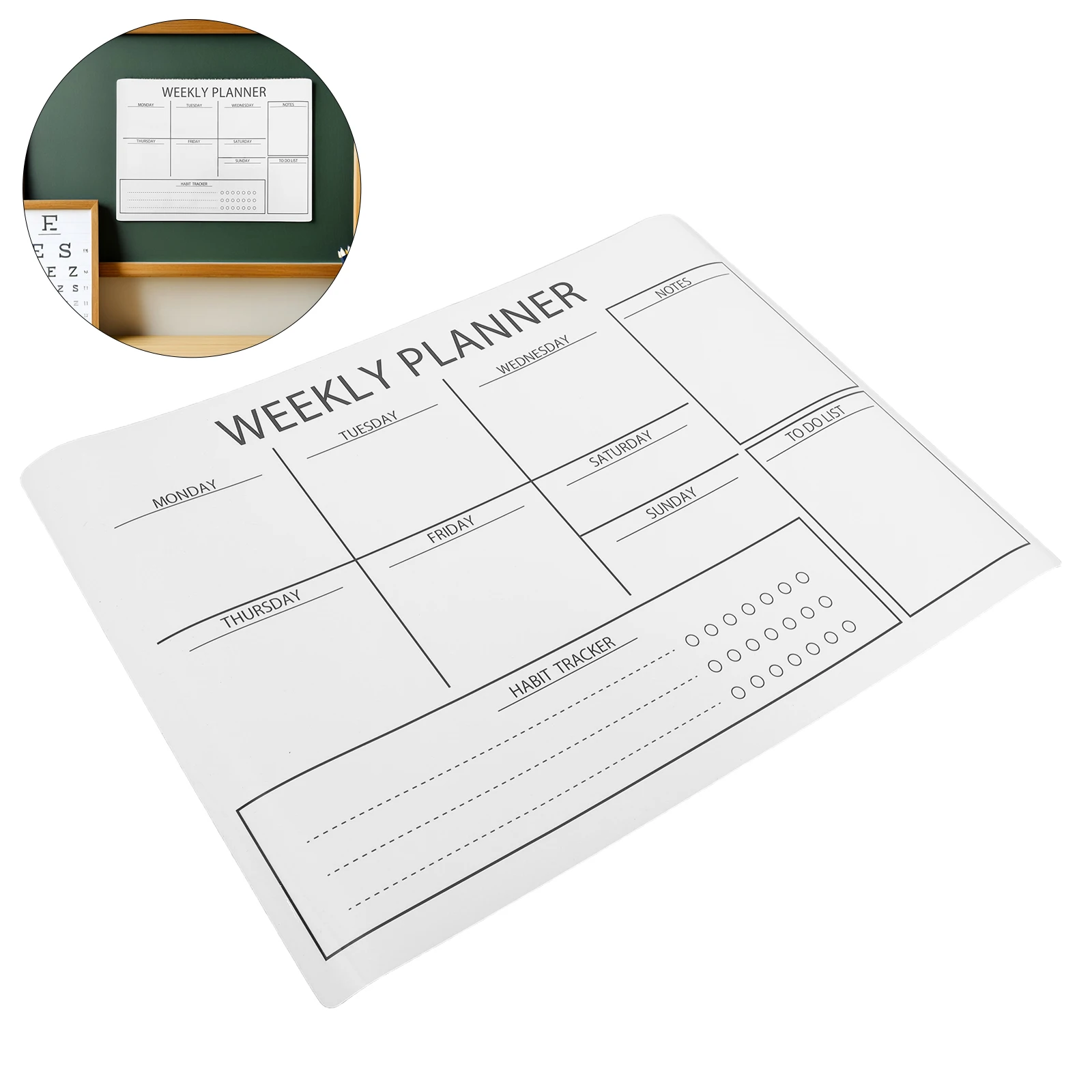 Removable Dry Erase Whiteboard Sticker for Wall 12x16 Inch Self Adhesive PVC Weekly Planner Calendar Message Board Office Dorm