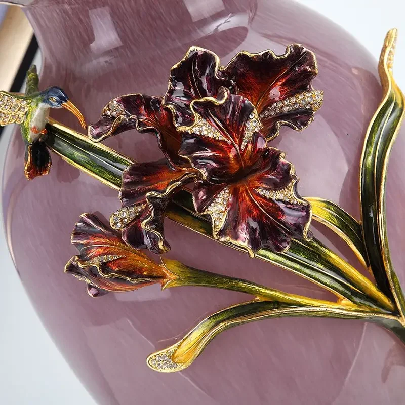 Enamel colored glass atmospheric vase living room bedroom desk home entrance decoration ornament