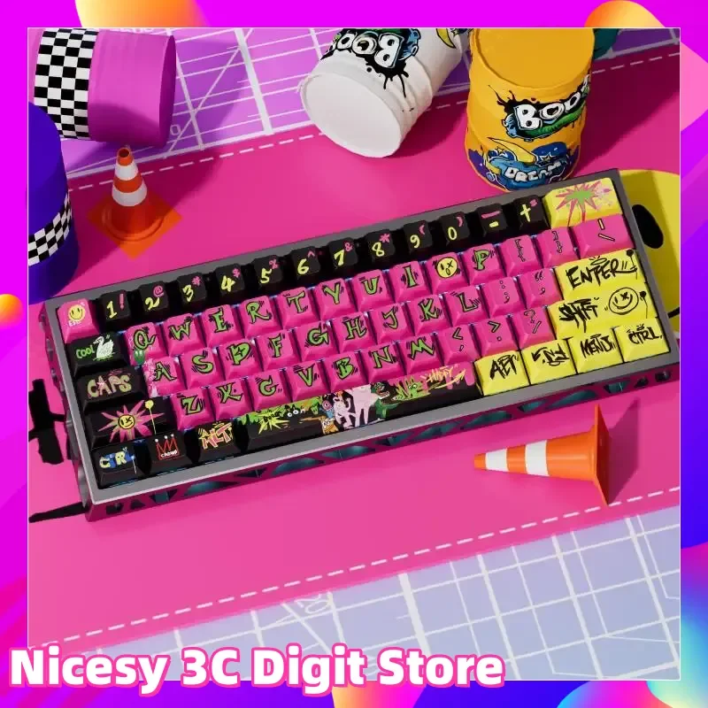 

Graffiti Madman Series Theme Keycaps Original High PBT Mechanical Keyboard PC Gaming Keyboards Gift Customized Keycaps 146 keys