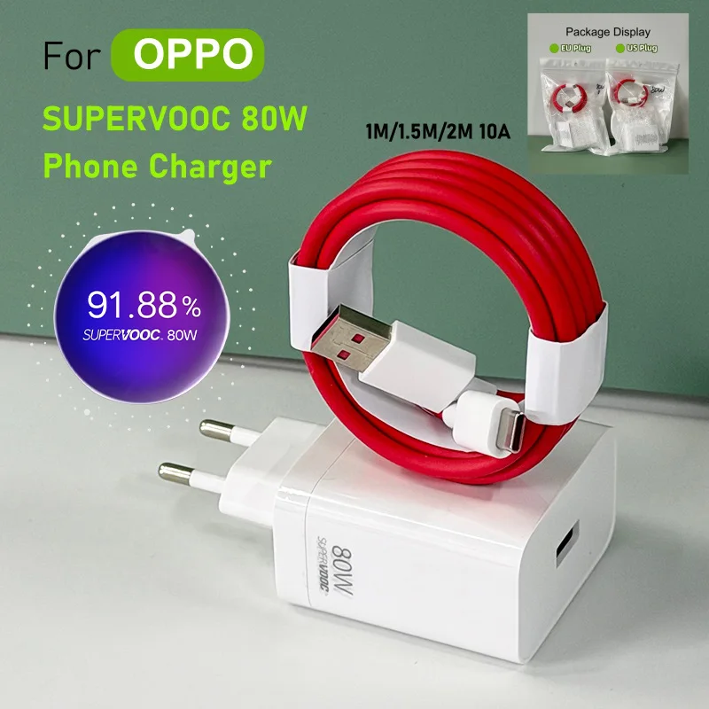 For OPPO Supervooc 80W Charger EU US Power Adapter for OPPO Find X5 X8 X9 Pro Reno 12 13 14 16 F S A6 A7 Pro for Oneplus Realme