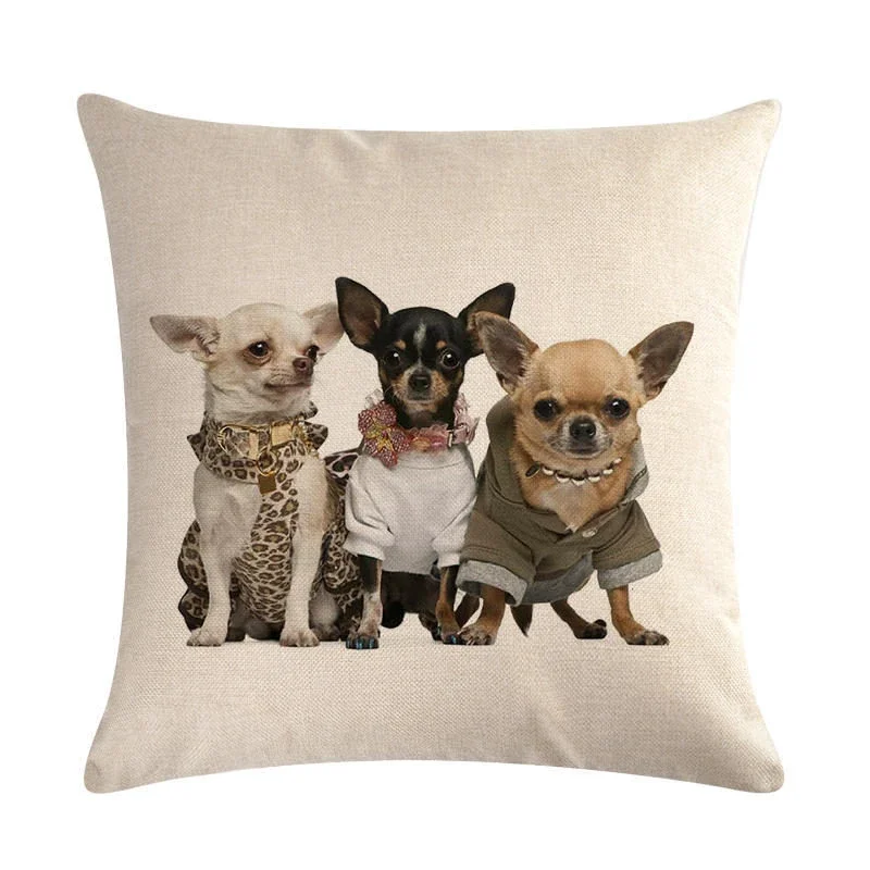 Mopshond Hond Patroon Katoenen Linnen Sierkussen Kussenhoes Auto Thuis Slaapbank Decoratieve Kussensloop Funda Cojin