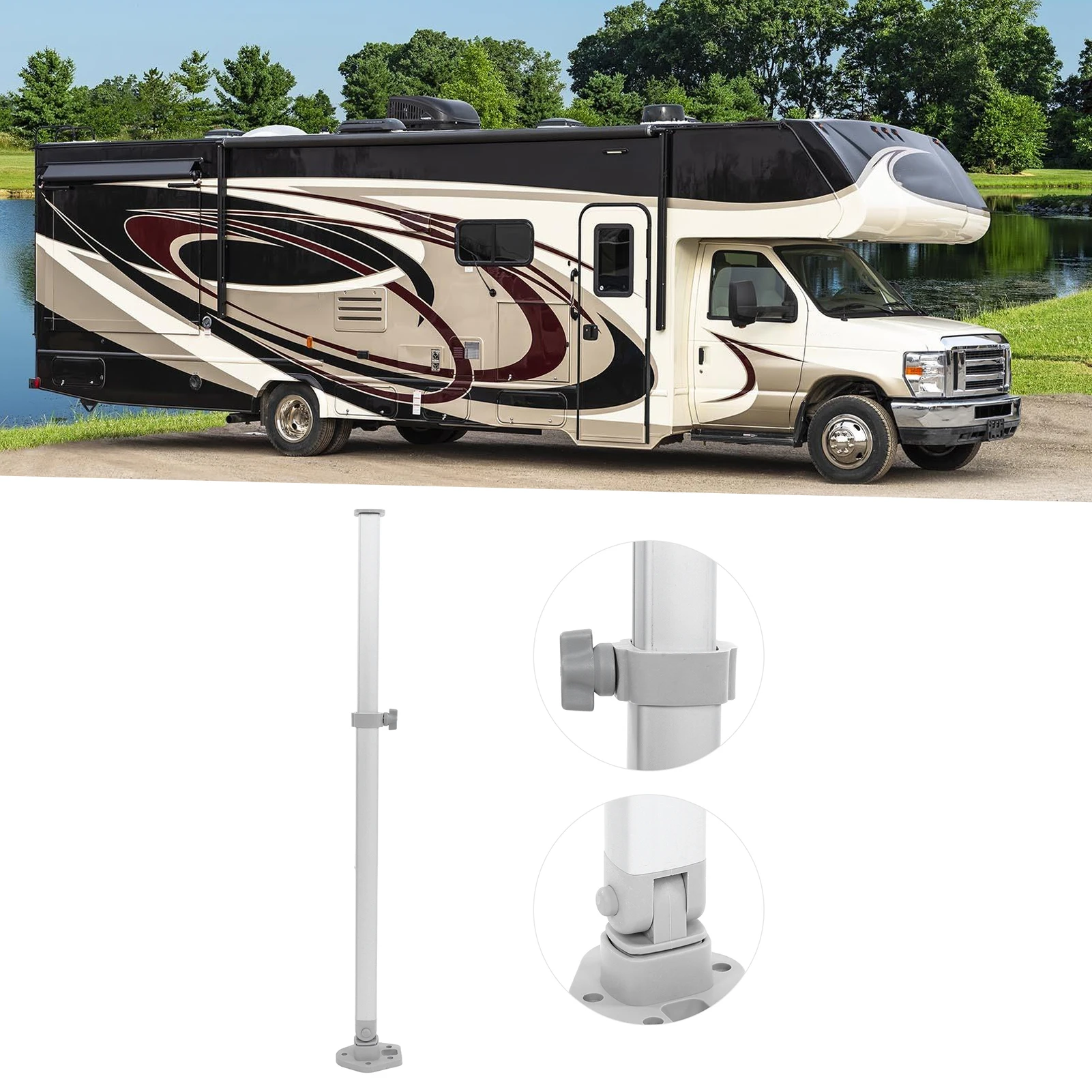 Adjustable Table Leg Lifting Telescopic Folding Support for RV Caravan Boat Yacht 510‑760mm Height Foldable RV Table Legs