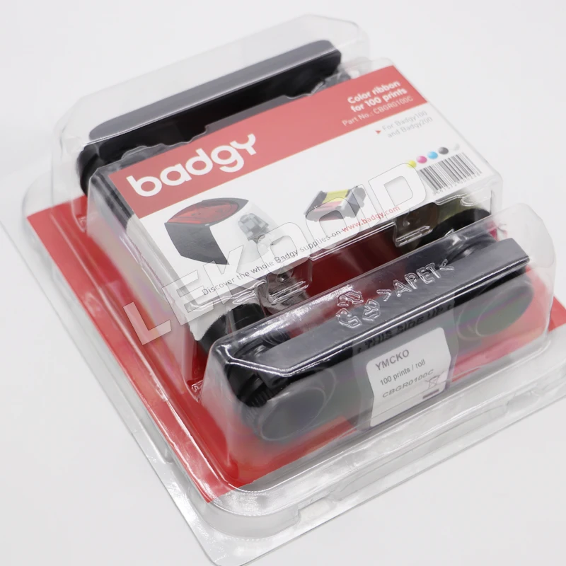 evolis badgy100 original CBGR0100C YMCKO color ribbon cassette 100 prints 5 panels for Badgy100 Badgy200 id card printer
