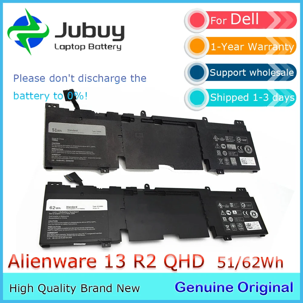 3V806 14.8V 51Wh Original Laptop Battery for Dell Alienware 13 R2 13.3