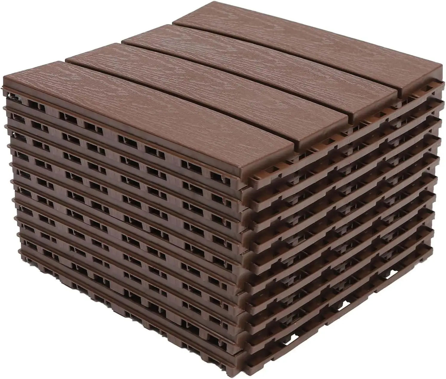 Paquete de 12 Baldosas de Plástico para Terraza, Baldosas de Plástico para Balcón, Baldosas para Exterior, Baldosas Impermeables para Terraza, Aptas para Todo Tipo de Clima