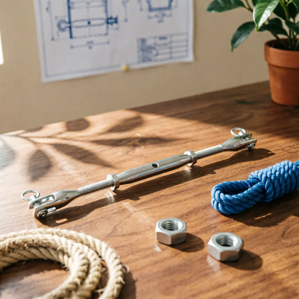 Forked Eyelet Turnbuckle Barrel-Shaped Body Cable Tension Adjuster Tensioning Connector Adjustable Outdoor Hardware Heavy Duty