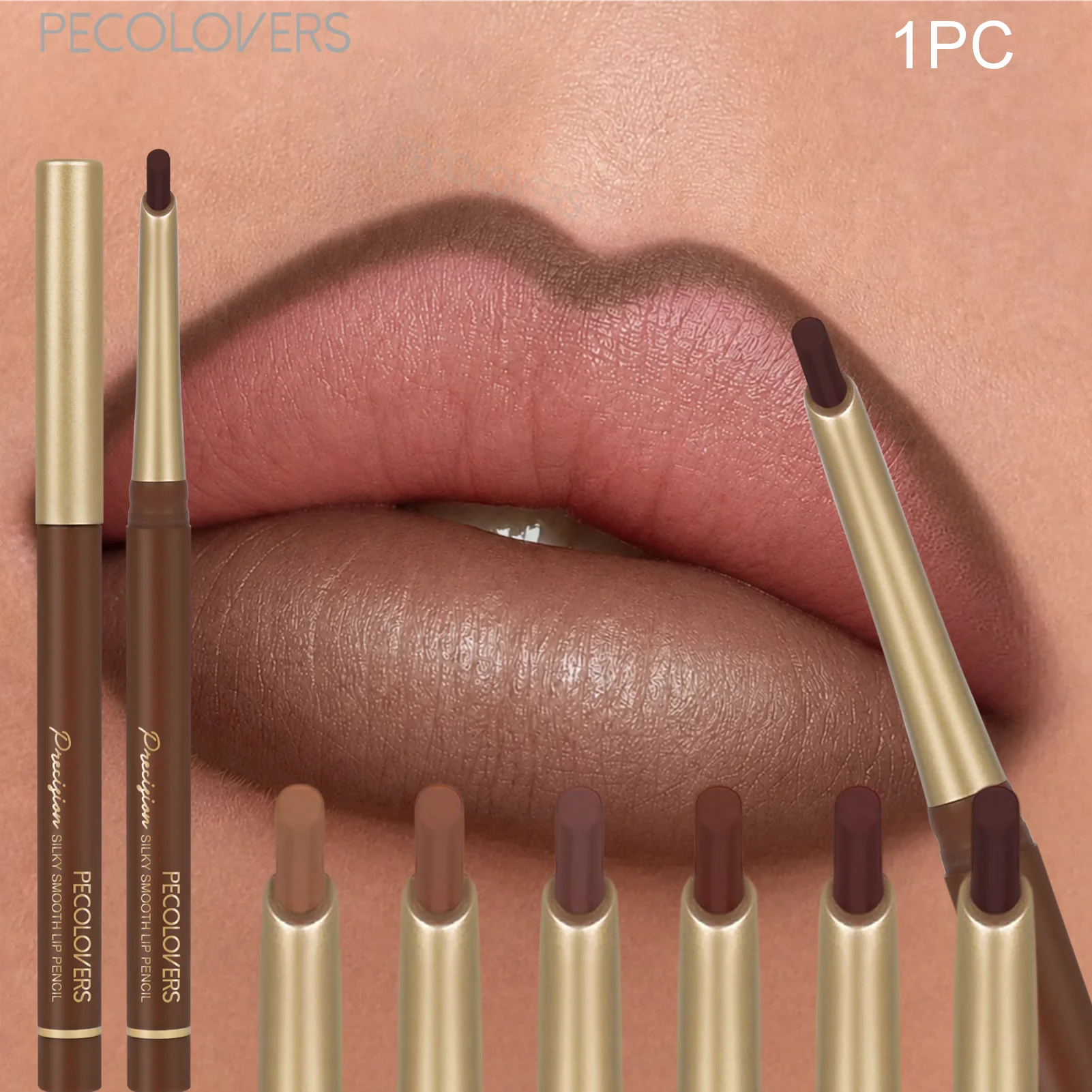 1pc Waterproof Matte Lip Liner & Gloss-like Effect Pencil Long-Lasting Non-Staining Moisturizing Lip Makeup