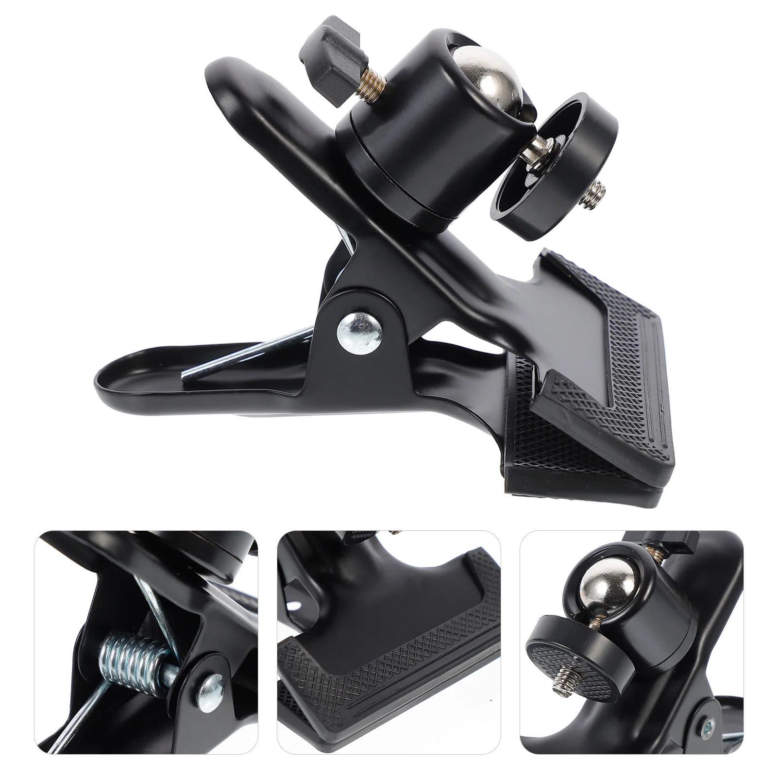 

Camera Tripod Clamp Black Heavy Duty Mount Clips for St Ball Head Mount Tripod Clamps Rubber Protected Adjustable Angle
