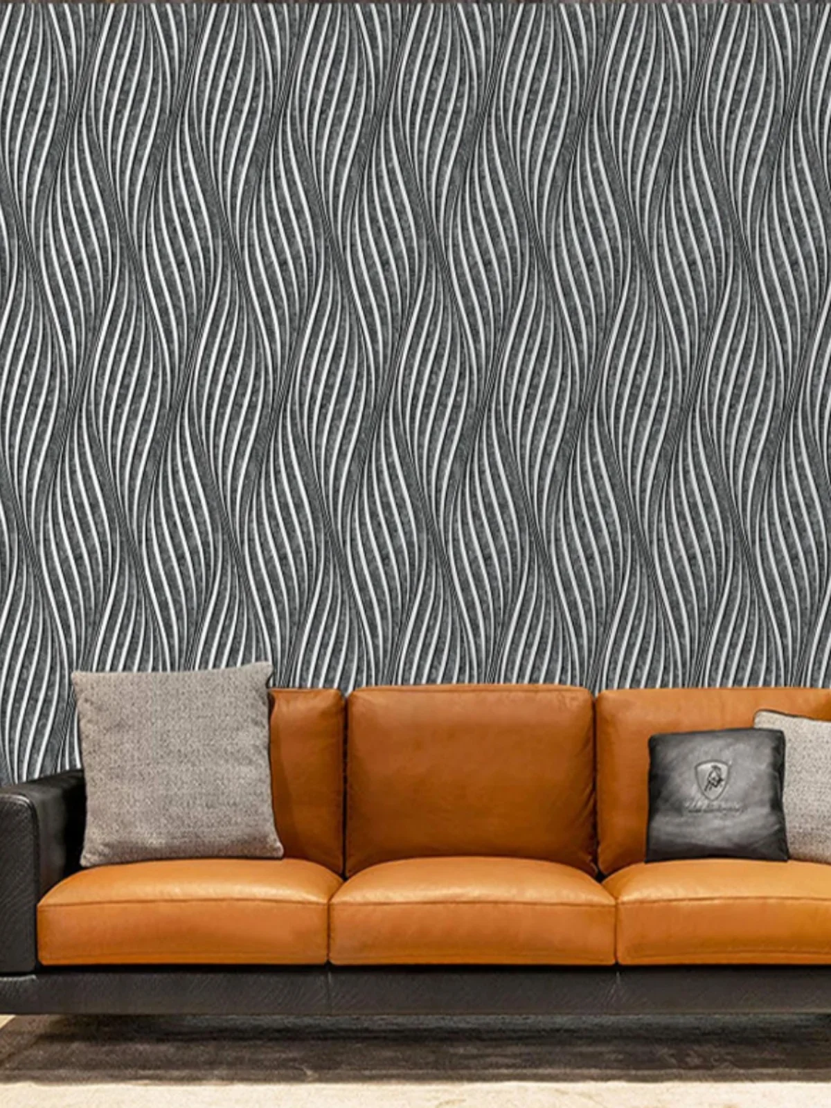 Papel De Parede 3D Bronzing Modern Wavy Stripes Wallpaper for Wall Covering Home Ktv Wall Paper Roll Modern Design Living Room