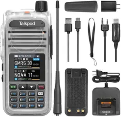 Talkpod A36Plus GMRS Radio HAM Walkie Talkie 512 Channel, 5W Output, AM AIR VHF UHF 7-Band Receive (Crystal)