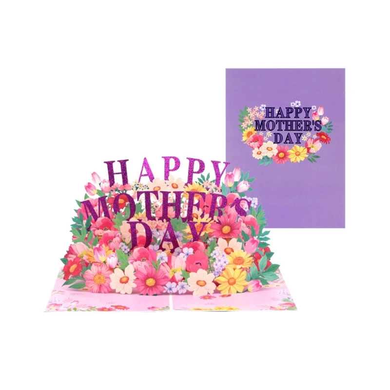 Impressive 3D Popup Flower Greeting Card Foldable Invitation Card with Envelope Handmade Mother's Day Gifts Card