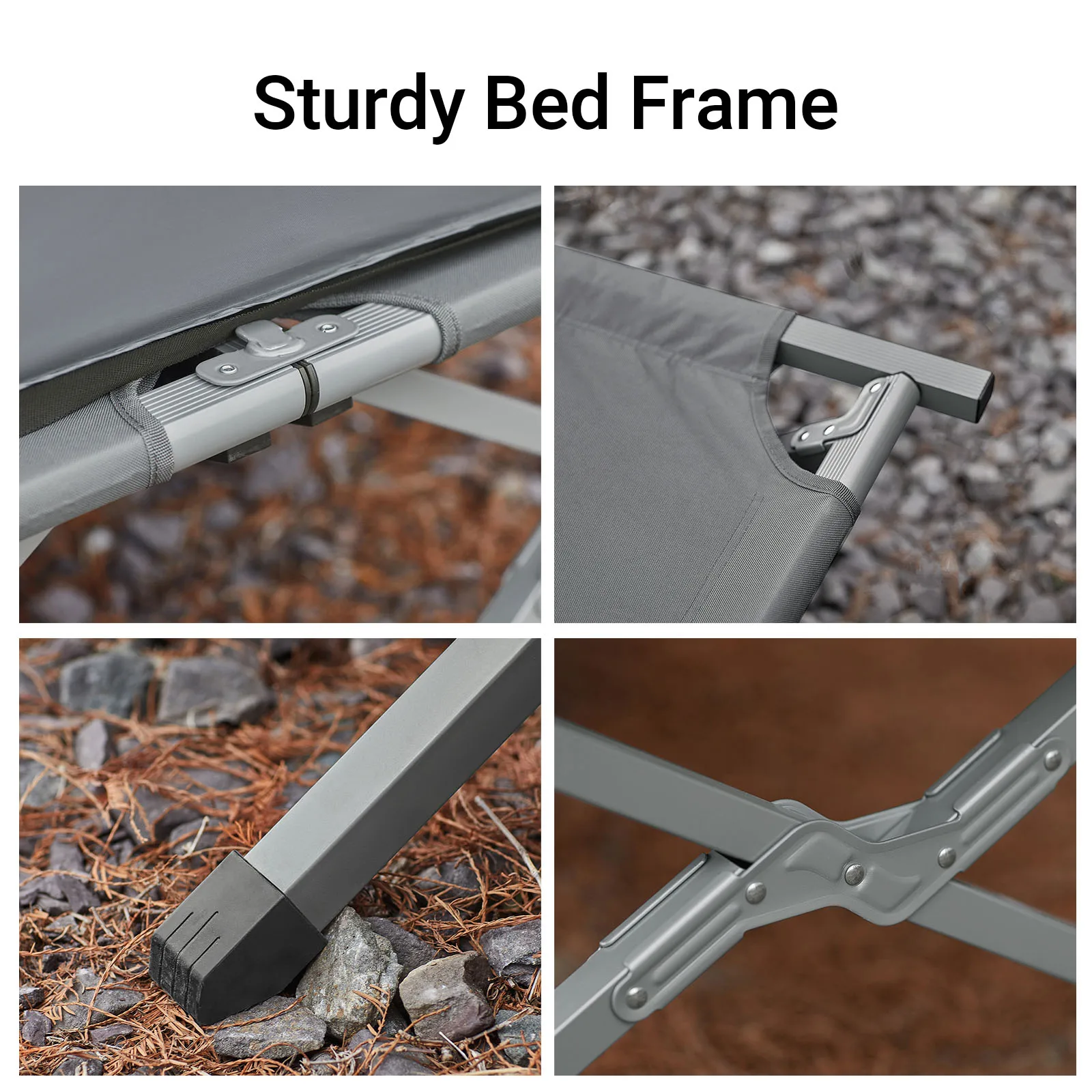 SoBuy OGS60-HG Survival-Zelt Feldbett Feldbett 4 in1 Camping Set mit Schlafsack Matratze und Zubehör Zelt 1 Person – Detail 7