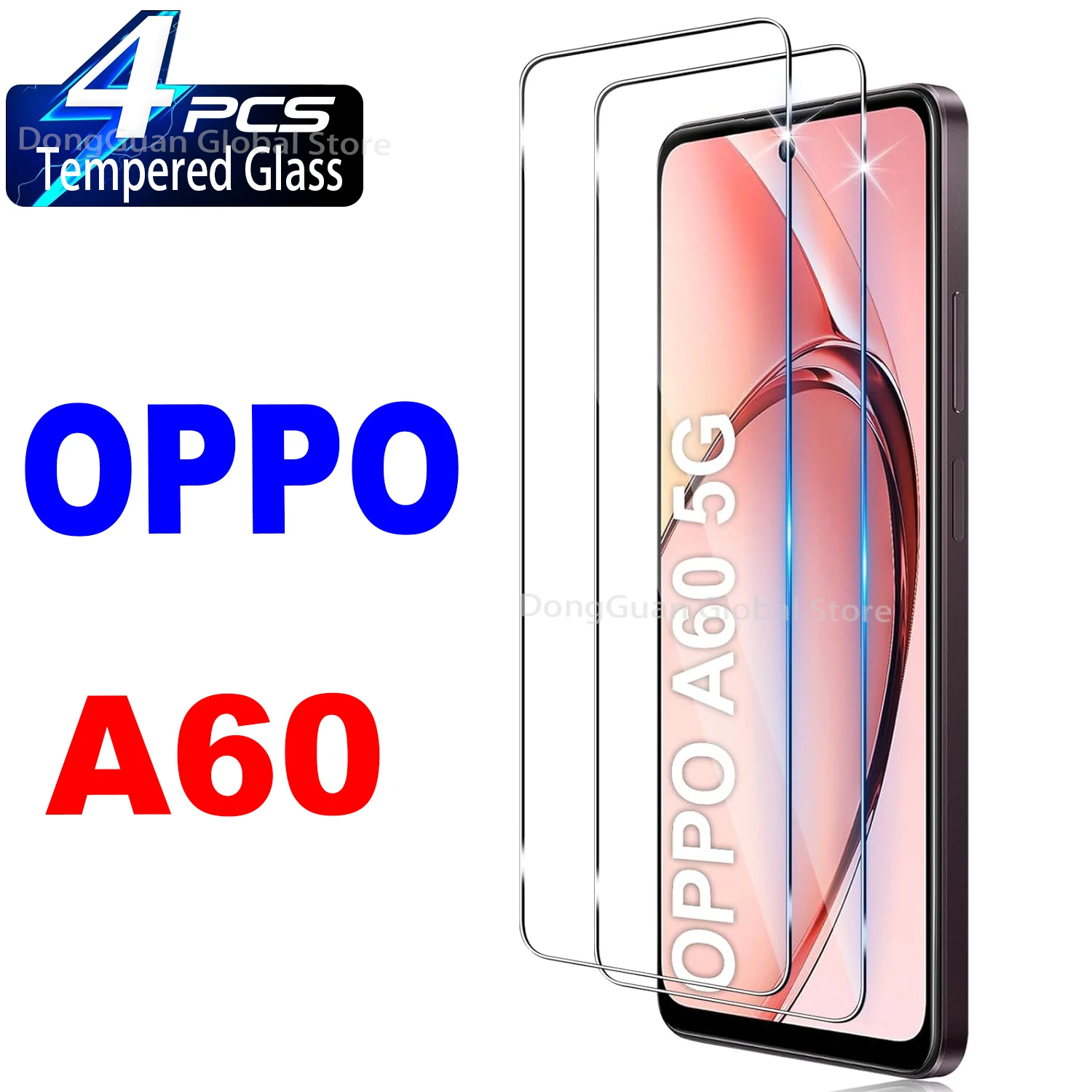 

1/4Pcs Tempered Glass For OPPO A60 Screen Protector Glass Film