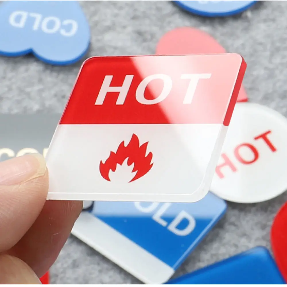 Decorative Hot Cold Sign Acrylic Plaque For Water Pipe Identification Durable Adhesive Label For Home Hardware