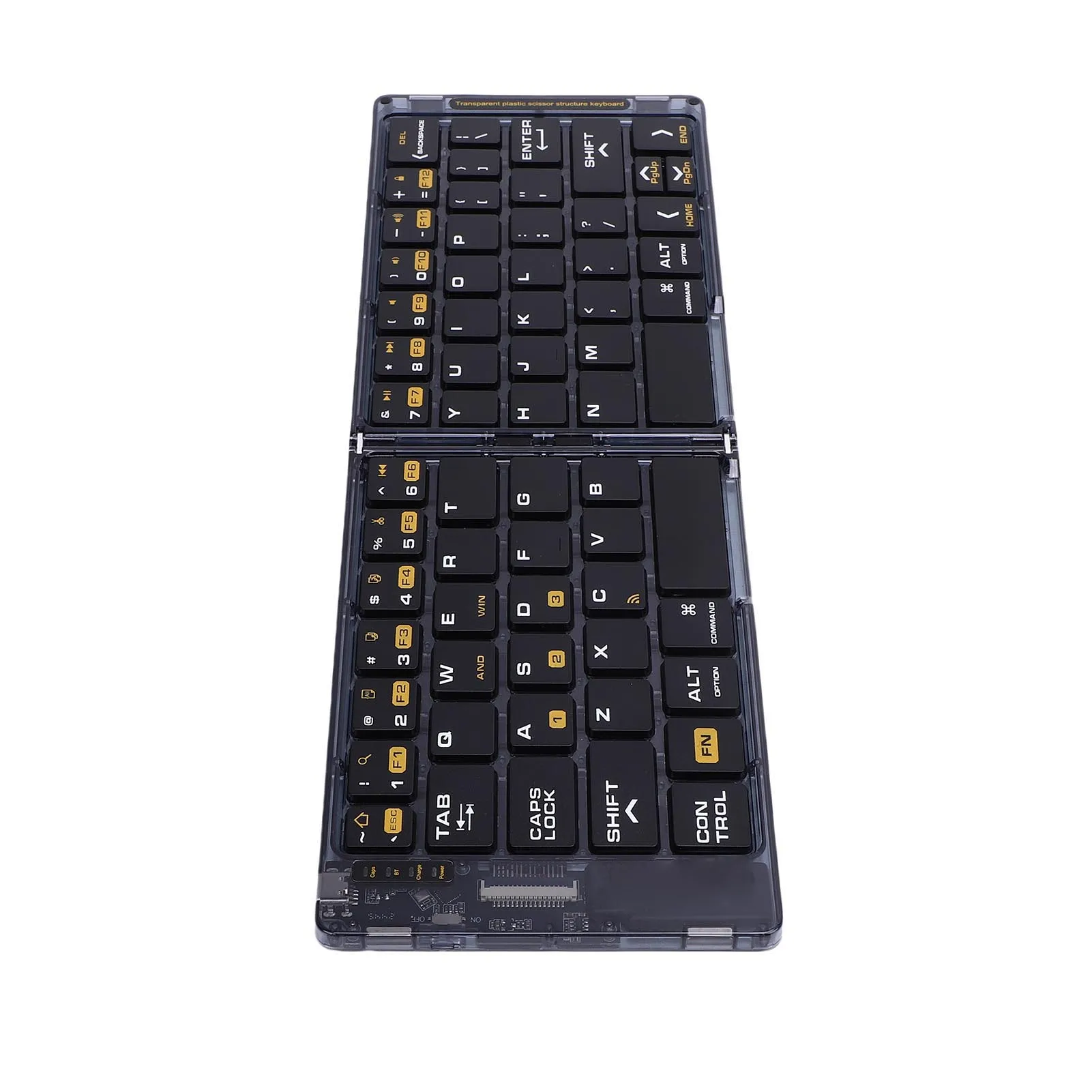 

Bluetooth Wireless Keyboard Transparent Rechargeable Portable Wireless Bluetooth Foldable Keyboard for IOS Phone Laptop Tablet