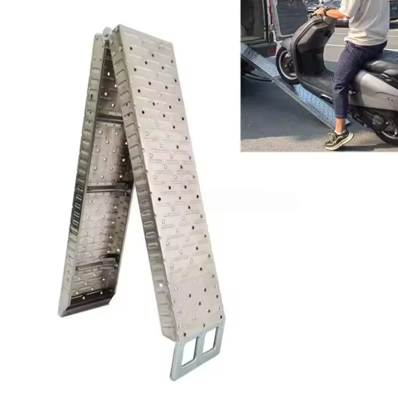 Stainless Steel Ramp Loading Board For Motorcycle, Camping Cargo, Four-wheel Vehicles, Suitable For Lalamove Drivers