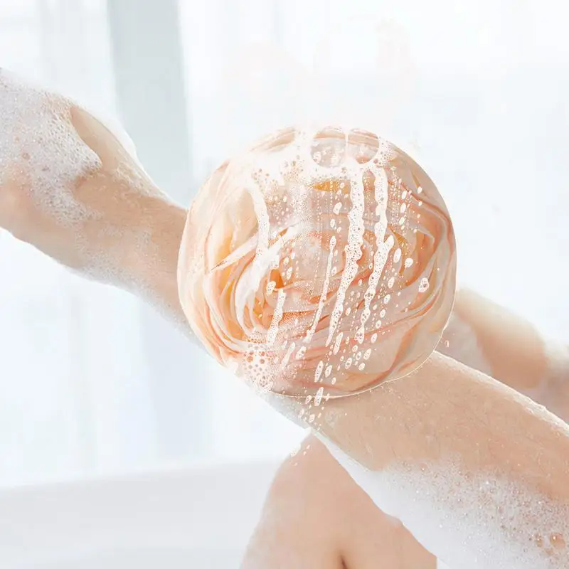 ลูกอาบน้ําฟองน้ําอเนกประสงค์ Rose Bath ฟองน้ําน่ารักลูกอาบน้ํา Lanyard อุปกรณ์อาบน้ําแบบพกพาสําหรับ Home Apartment ห้องน้ํา