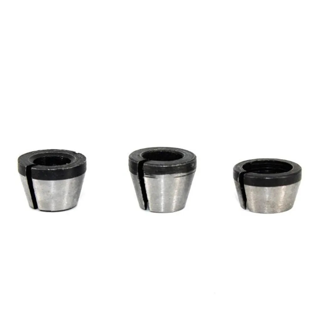 1pc Collet Chuck Adapter With Nut Carbon Steel  6mm 6.35mm 8mm For Engraving Machine Wood Router Woodworking Tool Wood Router