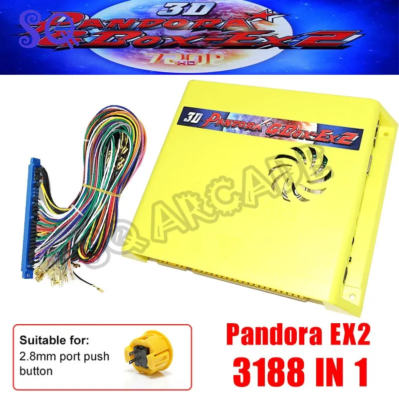 Pandora GBox-EX2 Jamma Arcade Machine 3D Pandora Saga Game Board 3188 In 1 VGA Output HD DIY Cabinet Machine Motherboard Parts