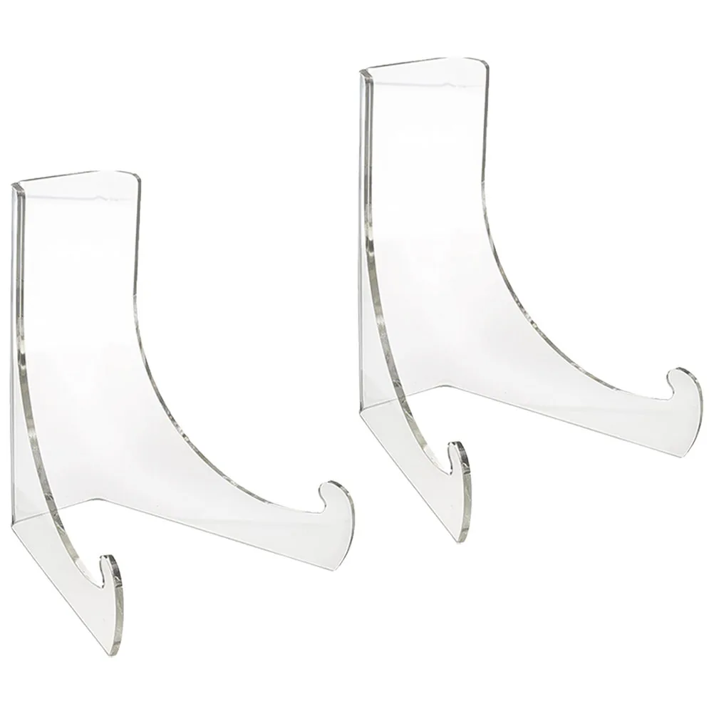 

2pcs Transparent Display Stands Phone Display Stand Small Size Plate Photo Stand Storage Office Use