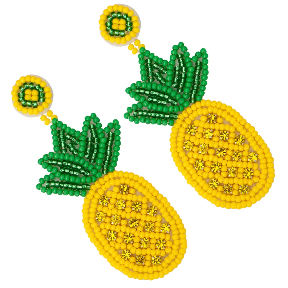 1 Pair Earrings Bohemian Beaded Fruit Dangle For Women Fruit Earrings For Women Trendy Lightweight Statement Jewelry Gift