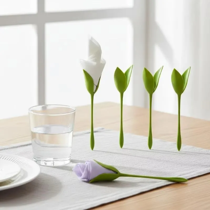 1/4/10pcs Elegant Floral Napkin Holder-suitable For Wedding Parties Daily Table Centerpiece Decoration-fashionable Napkin Holder