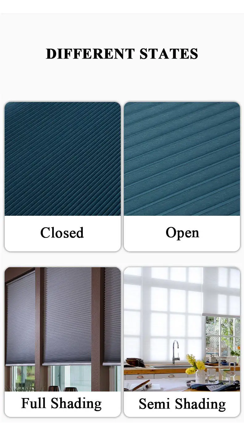 High Precision Honeycomb Shades 99% Blackout Rate Privacy Protection Mute Lift for Bedroom Living Room