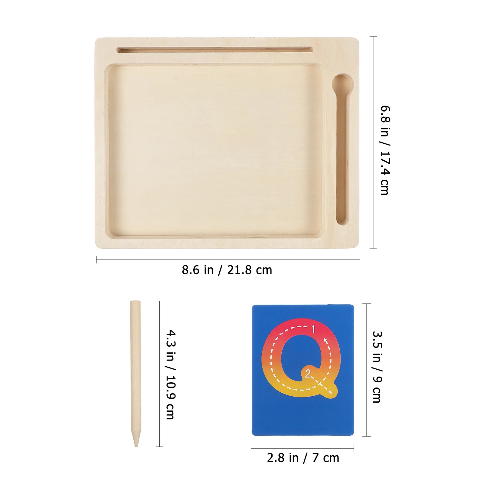 صينية رملية من BCOATH Montessori لعبة ممارسة الكتابة الخشبية ولوحة تتبع الحروف هدية تعليمية للفصول الدراسية للأطفال #4