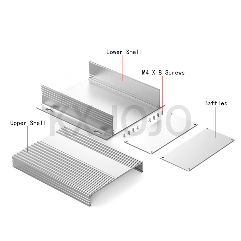 

Aluminum Enclosure 147*55*155mm Split Electrical Box Separate Type Circuit Board DIY Silver