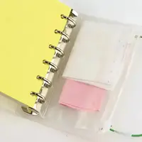 10Pcs A5 A6 A7 Binder Pocket Folders with Zipper for Notebook Waterproof PVC Document Filing Bag 6 Ring Notebook Divider 2