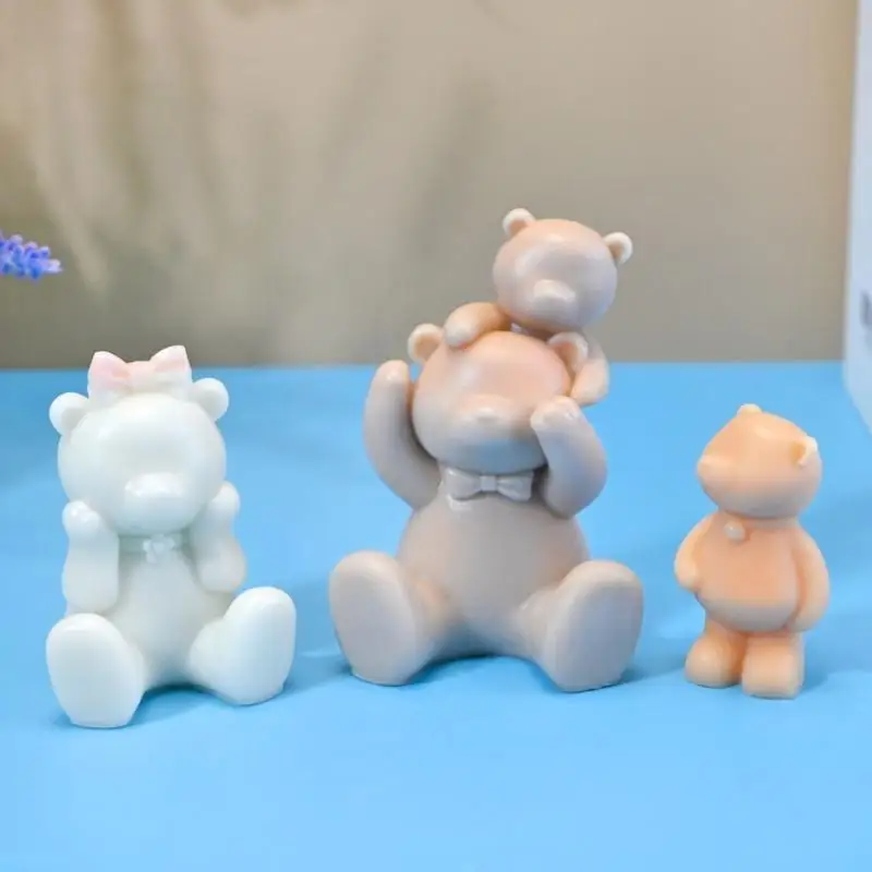 J78F Flexible Silicone Mold Featuring Lovely Bear Designs for Craft Enthusiasts