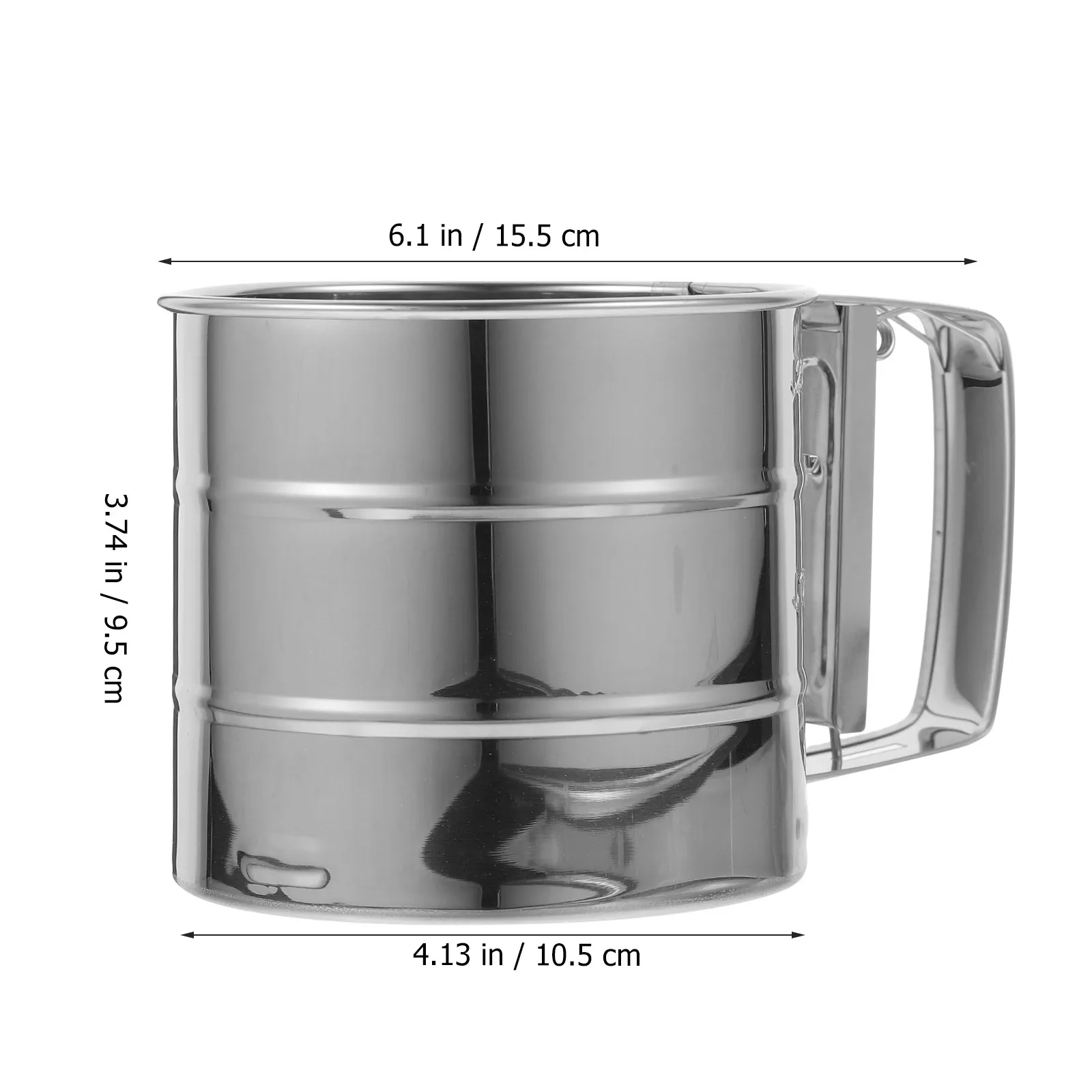 Flour Sifter Fine Mesh For For Cake Baking Baking Christmas Stainless Steel Semi-automatic Hand-operated Sifting