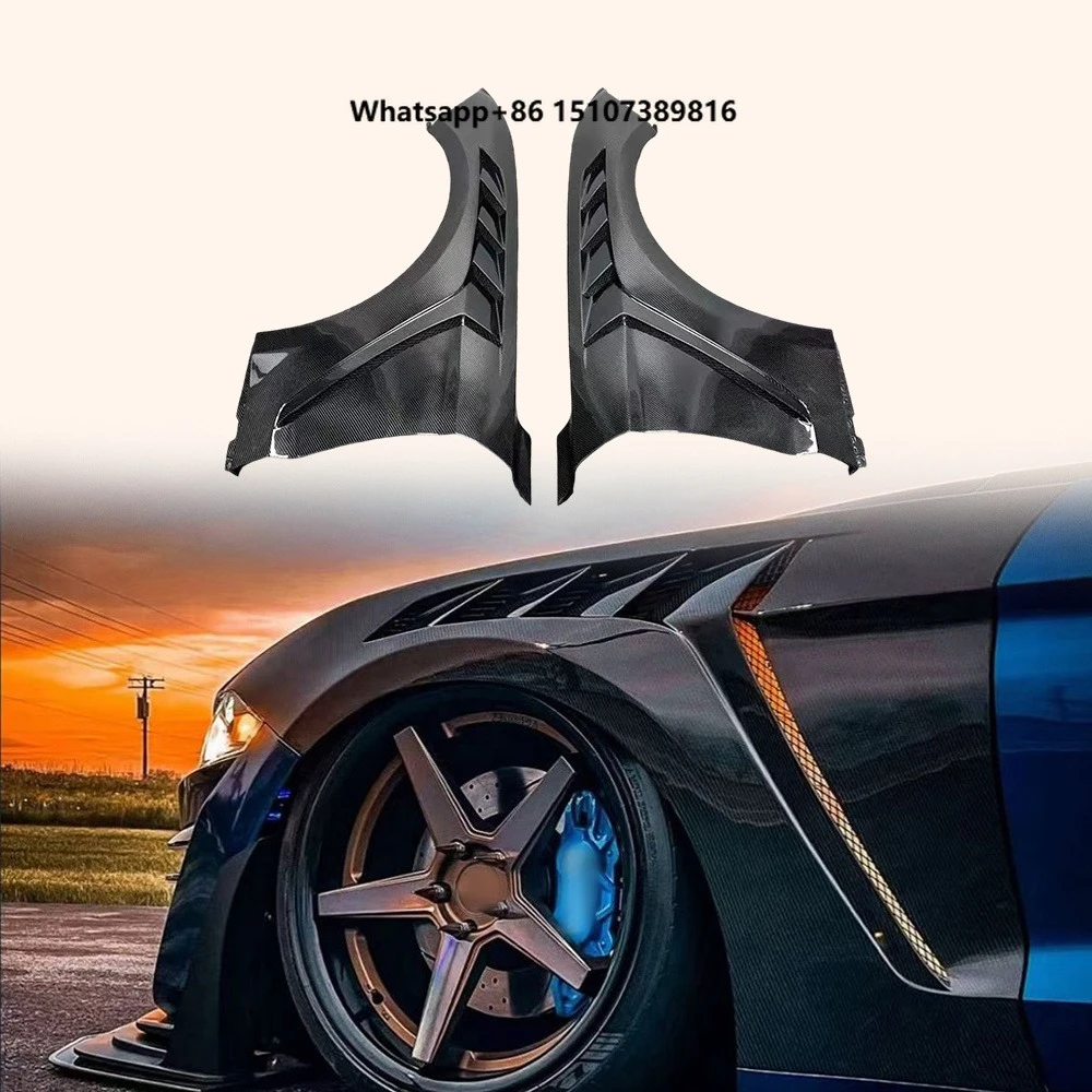 For 24-26 Mustang S650 Carbon Fiber GT Style Front Side Vented Fender Pair