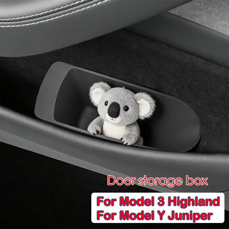 For Tesla Model Y Juniper Model 3 highland 2025 Car Front Door Storage Box Interior Accessories  Anti Dirty Garbage Storage Bin