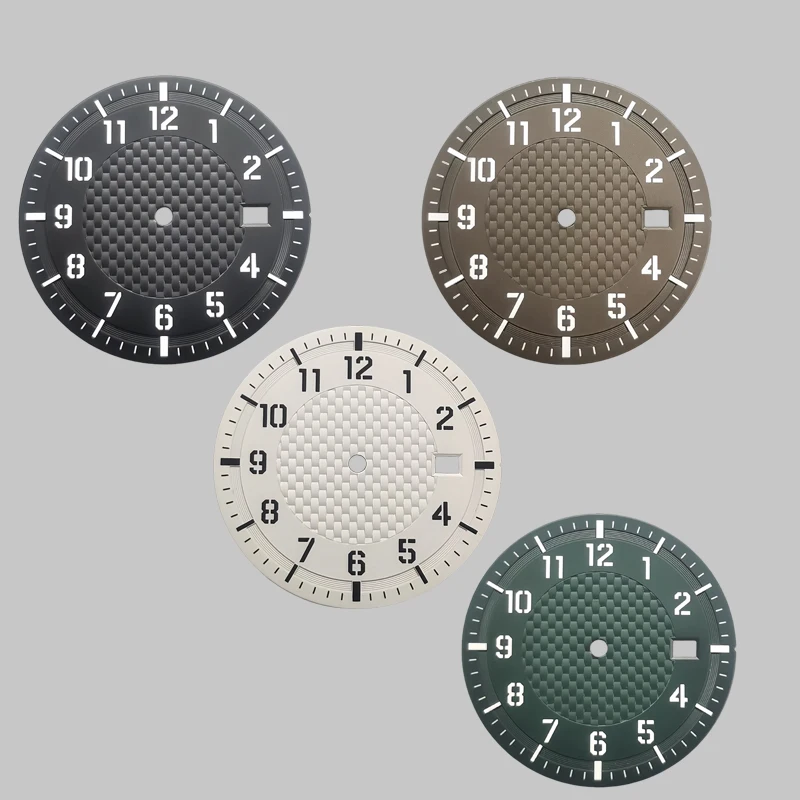 

Diameter 34mm NH35 Black Green Coffee White Dial, Green Luminous for NH35/ NH36 Caliber, Dial Accessories