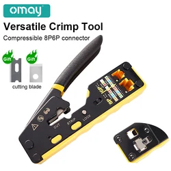 RJ45 Versatile Crimp Tool Pass Through Crimper Cutter for 6P/8P/8C Modular Connector Ethernet All-in-one Wire Tool